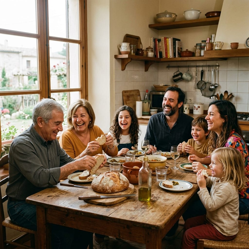 Momento compartido en familia con pan sin gluten